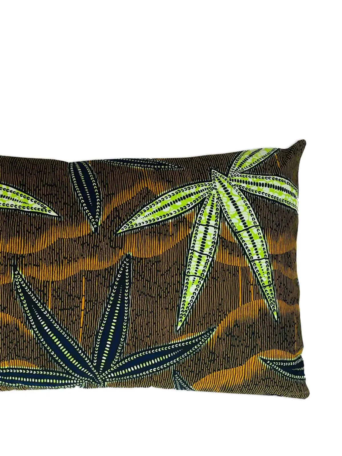 Mumutane Iki Aloe Vera Lime leaf-print ウールクッション ブラウン - 画像3