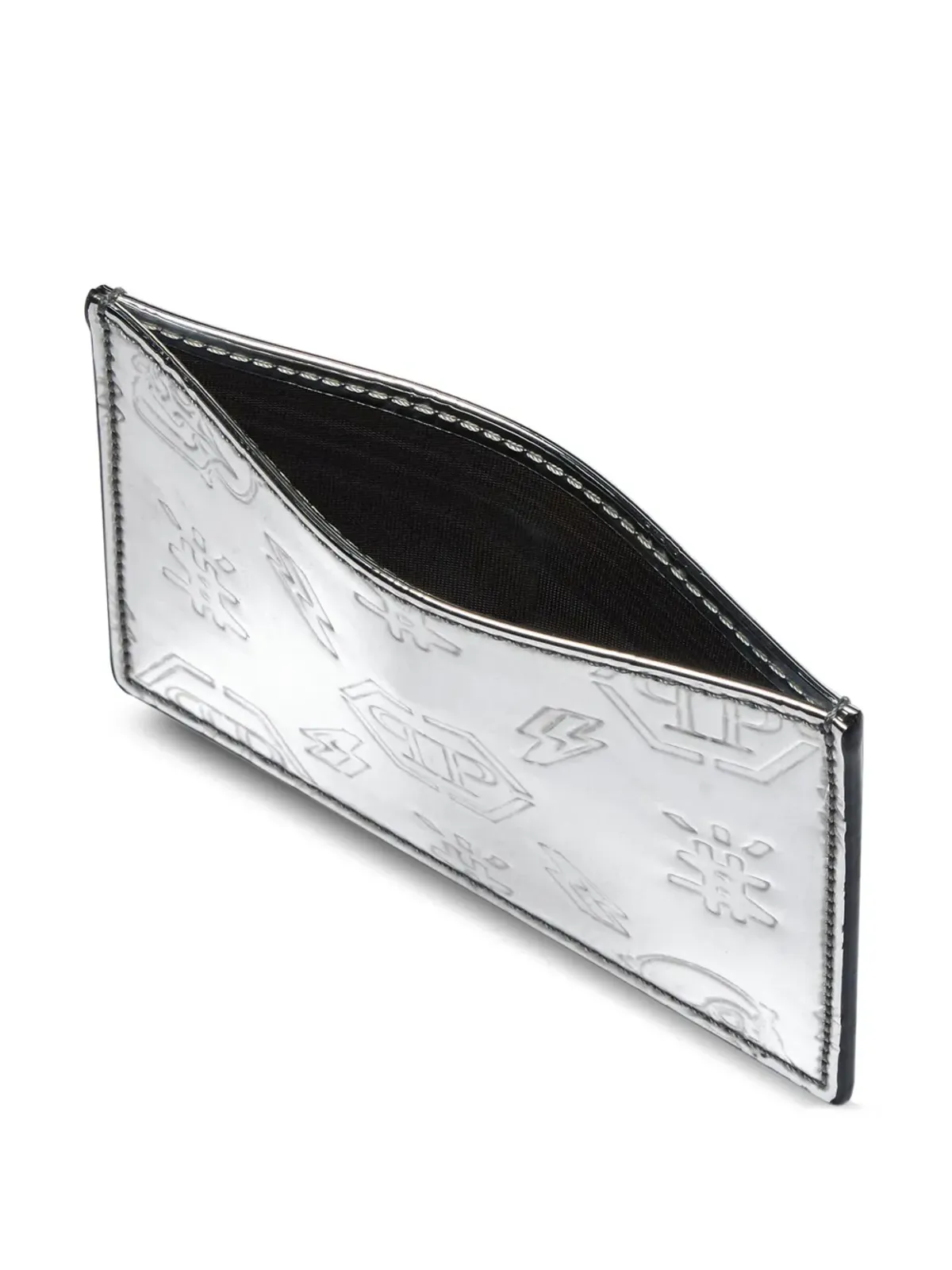 Philipp Plein モノグラムデボス加工 レザー カードホルダー - シルバー - 画像3