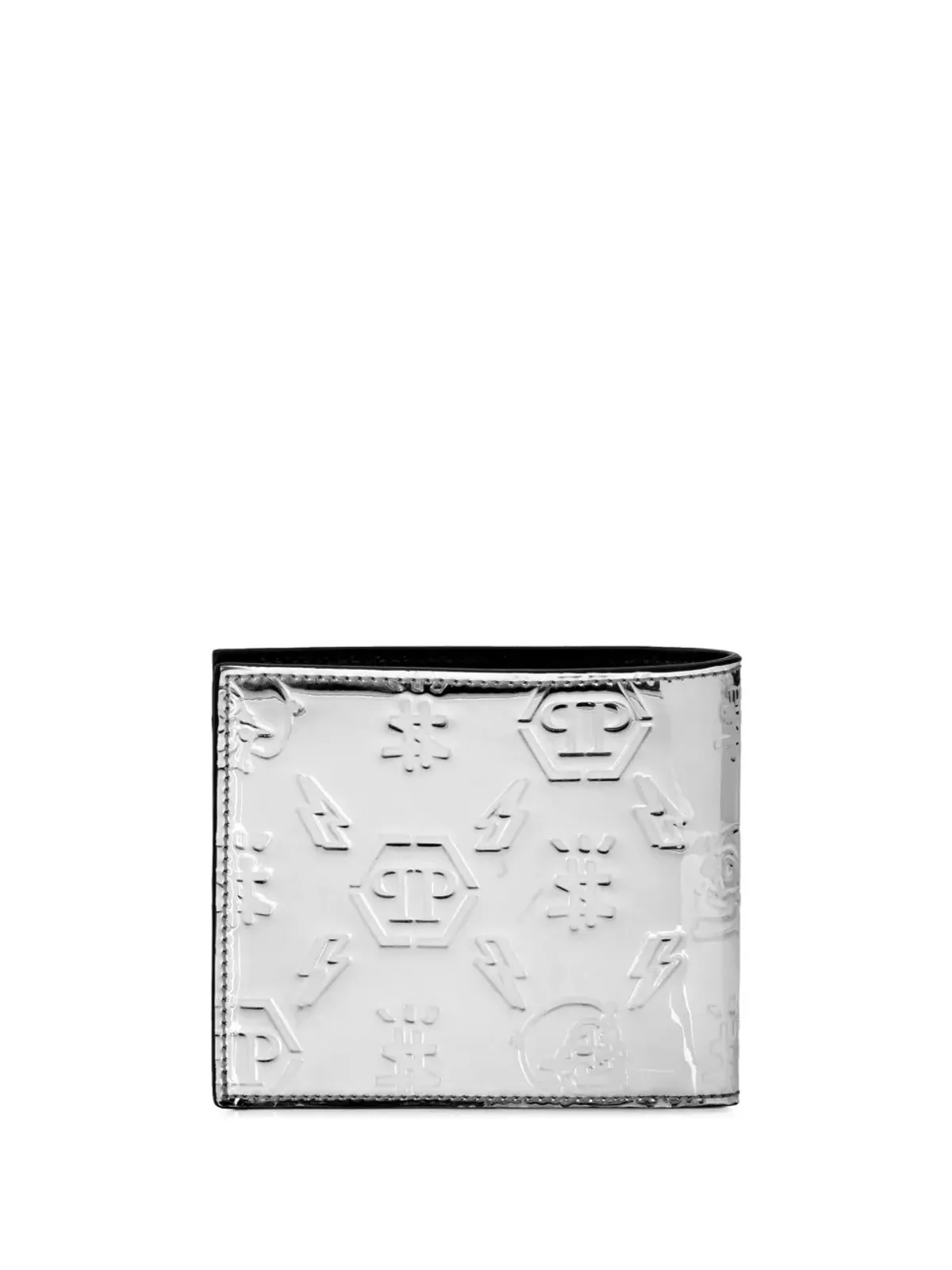 Philipp Plein モノグラムエンボス加工 メタリック ウォレット - 画像2
