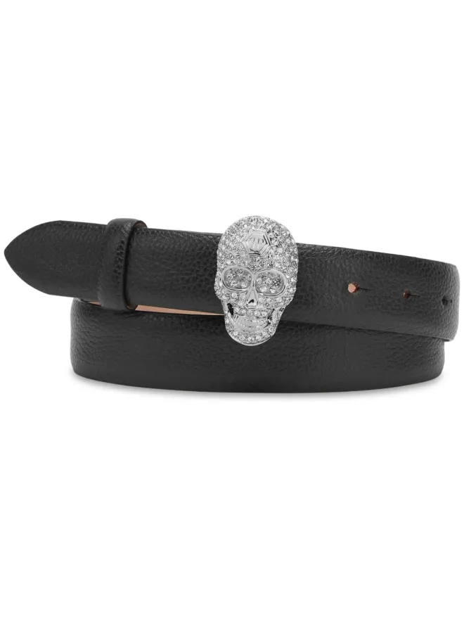 Philipp Plein Philipp Plein スカルレザーベルト - ブラックの商品画像