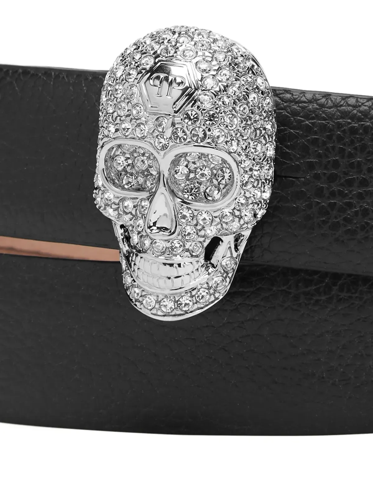 Philipp Plein スカルレザーベルト - ブラック - 画像3