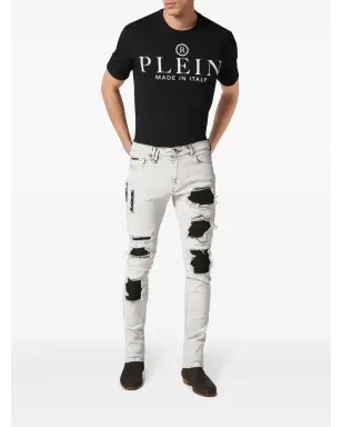 Philipp Plein ダメージ加工ストーンウォッシュスキニージーンズ - ホワイト - サムネイル2
