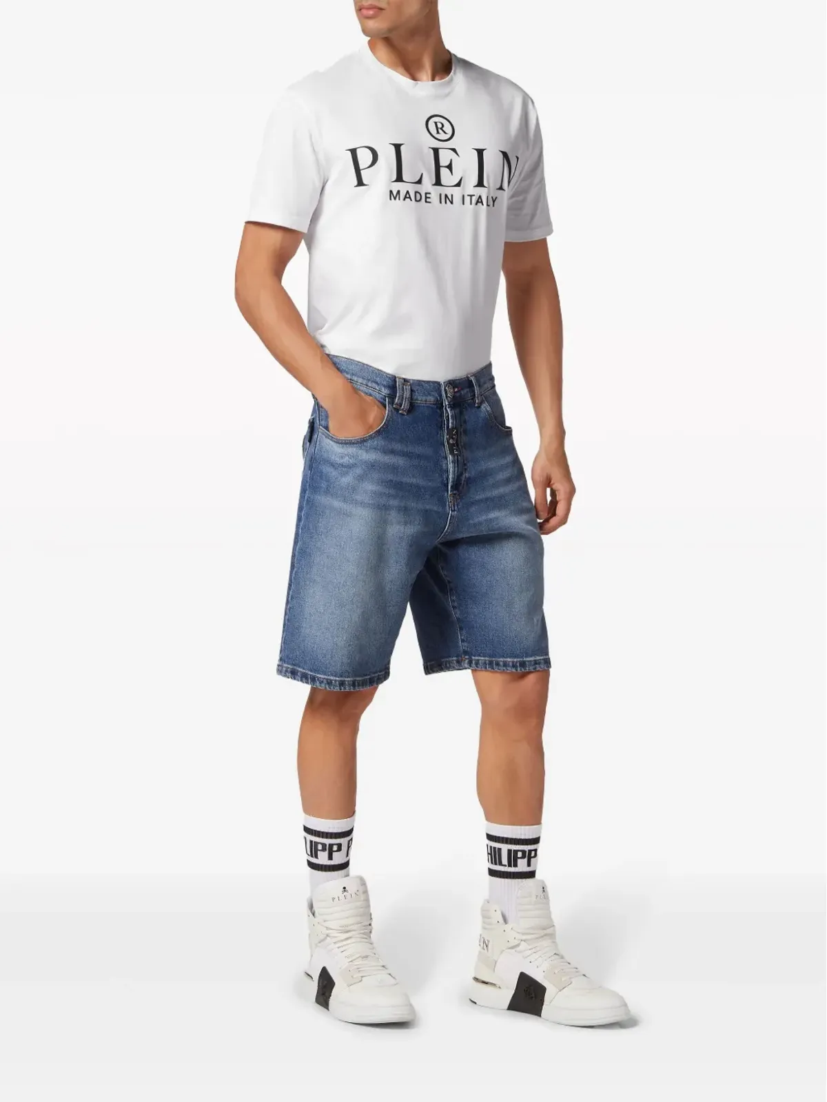 Philipp Plein フォルメンテラ ローライズ デニムショーツ - 画像2
