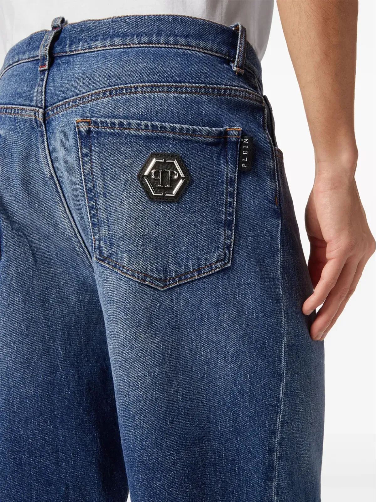 Philipp Plein フォルメンテラ ローライズ デニムショーツ - 画像4