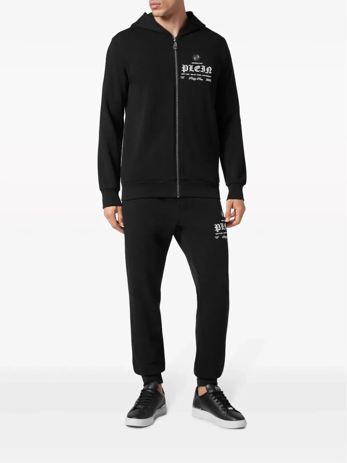 Philipp Plein ロゴプリント ジップ付きフーディー ブラック - 画像2