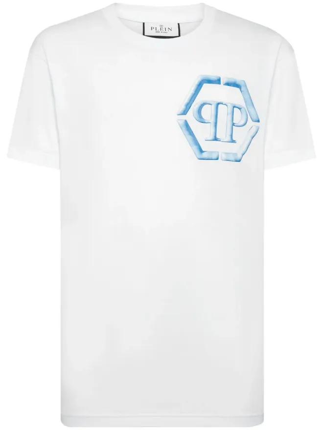 Philipp Plein Philipp Plein SS 六角形プリント コットンTシャツ - ホワイトの商品画像