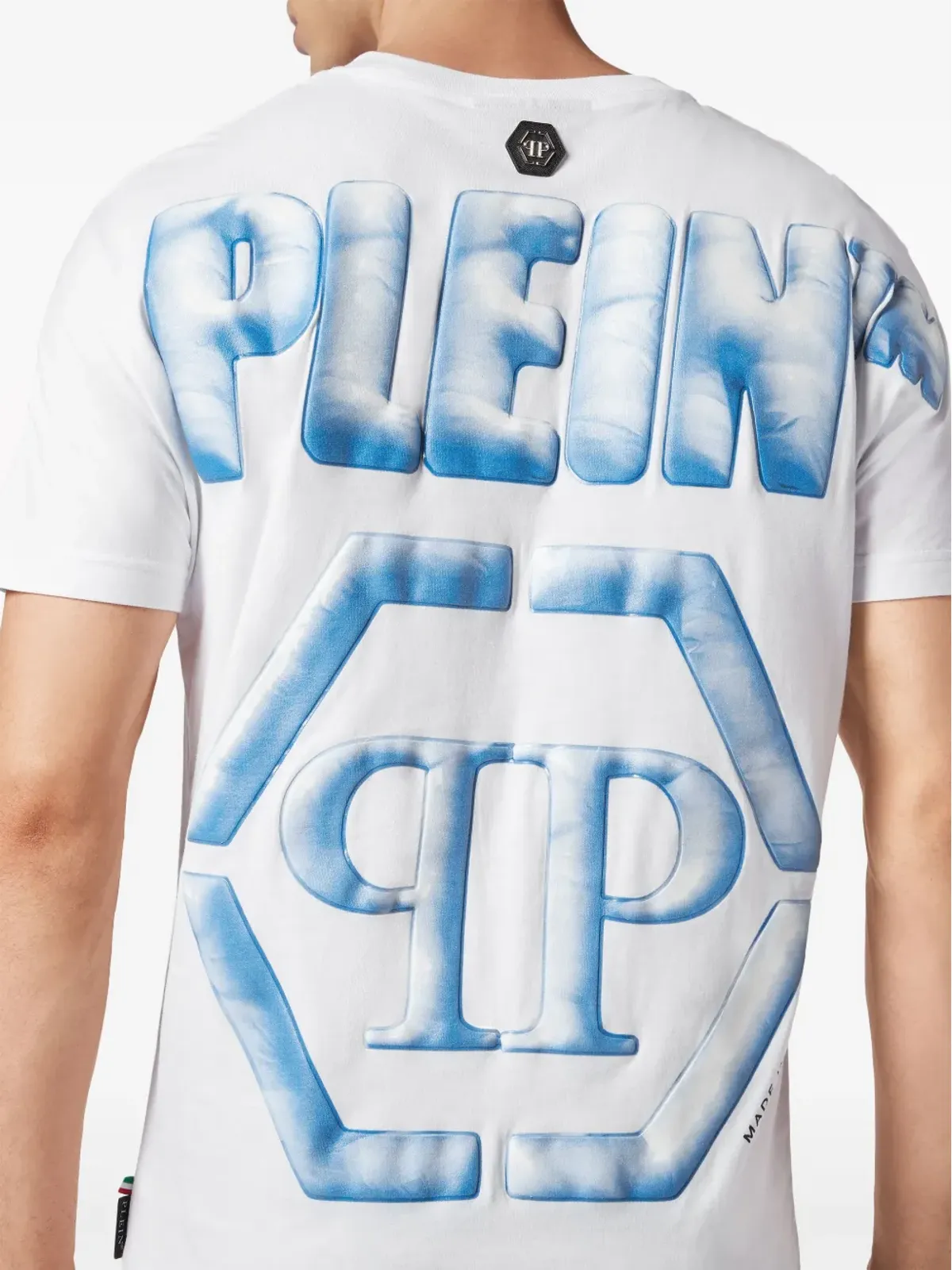 Philipp Plein SS 六角形プリント コットンTシャツ - ホワイト - 画像5