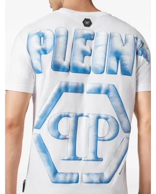 Philipp Plein SS 六角形プリント コットンTシャツ - ホワイト - サムネイル5
