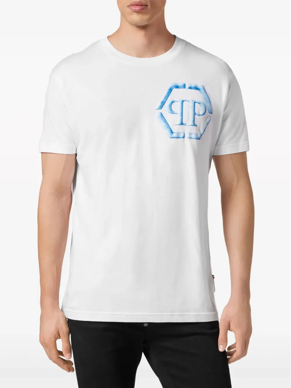 Philipp Plein SS 六角形プリント コットンTシャツ - ホワイト - 画像3