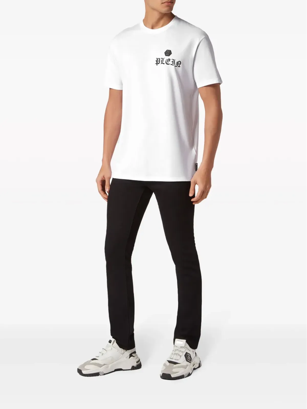 Philipp Plein ホワイト スカルクリスタル装飾 Tシャツ - 画像2
