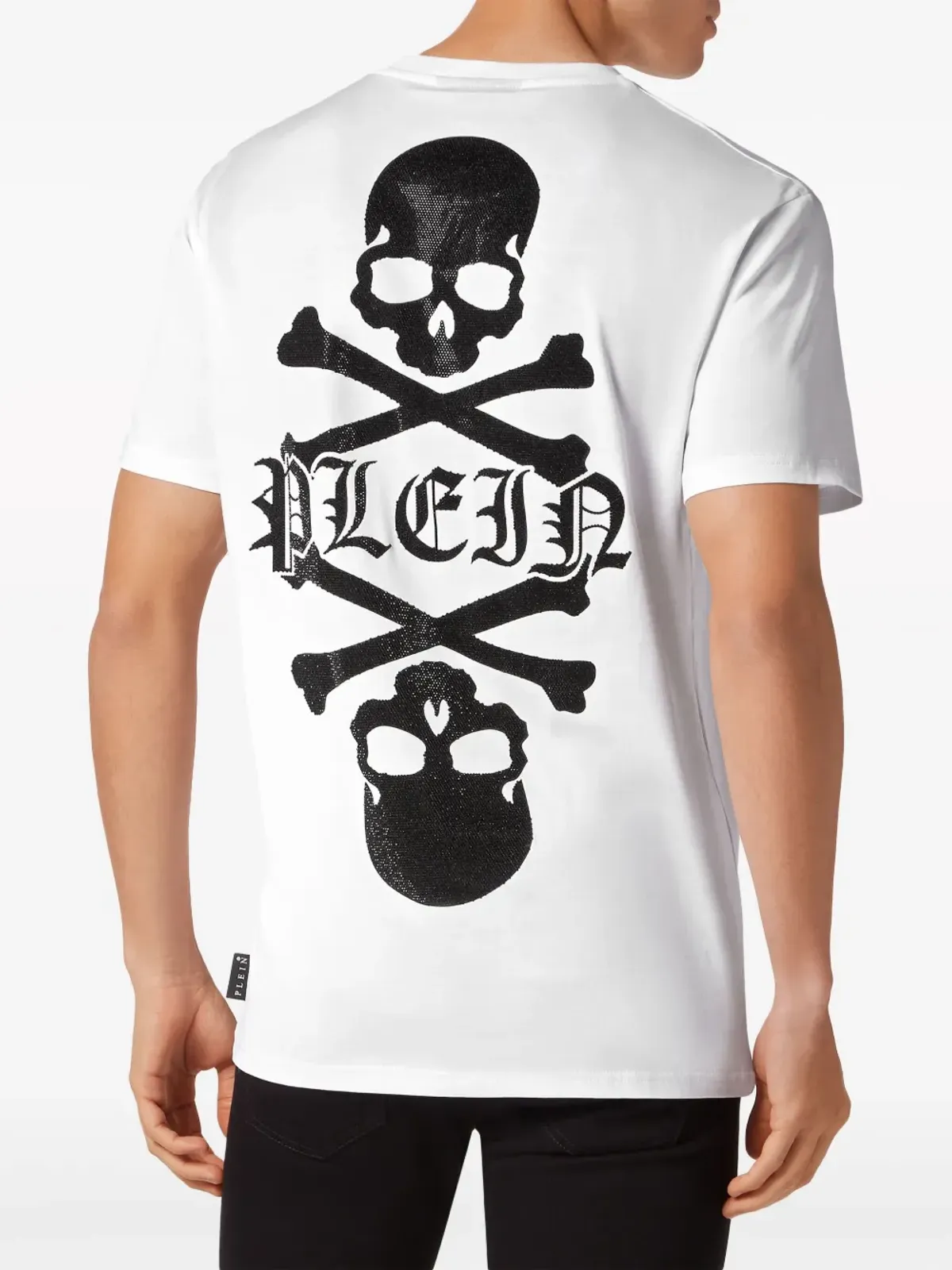 Philipp Plein ホワイト スカルクリスタル装飾 Tシャツ - 画像3