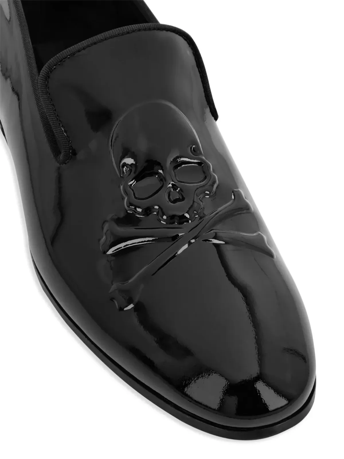 Philipp Plein スカル＆ボーンズ パテントレザー ローファー - ブラック - 画像3