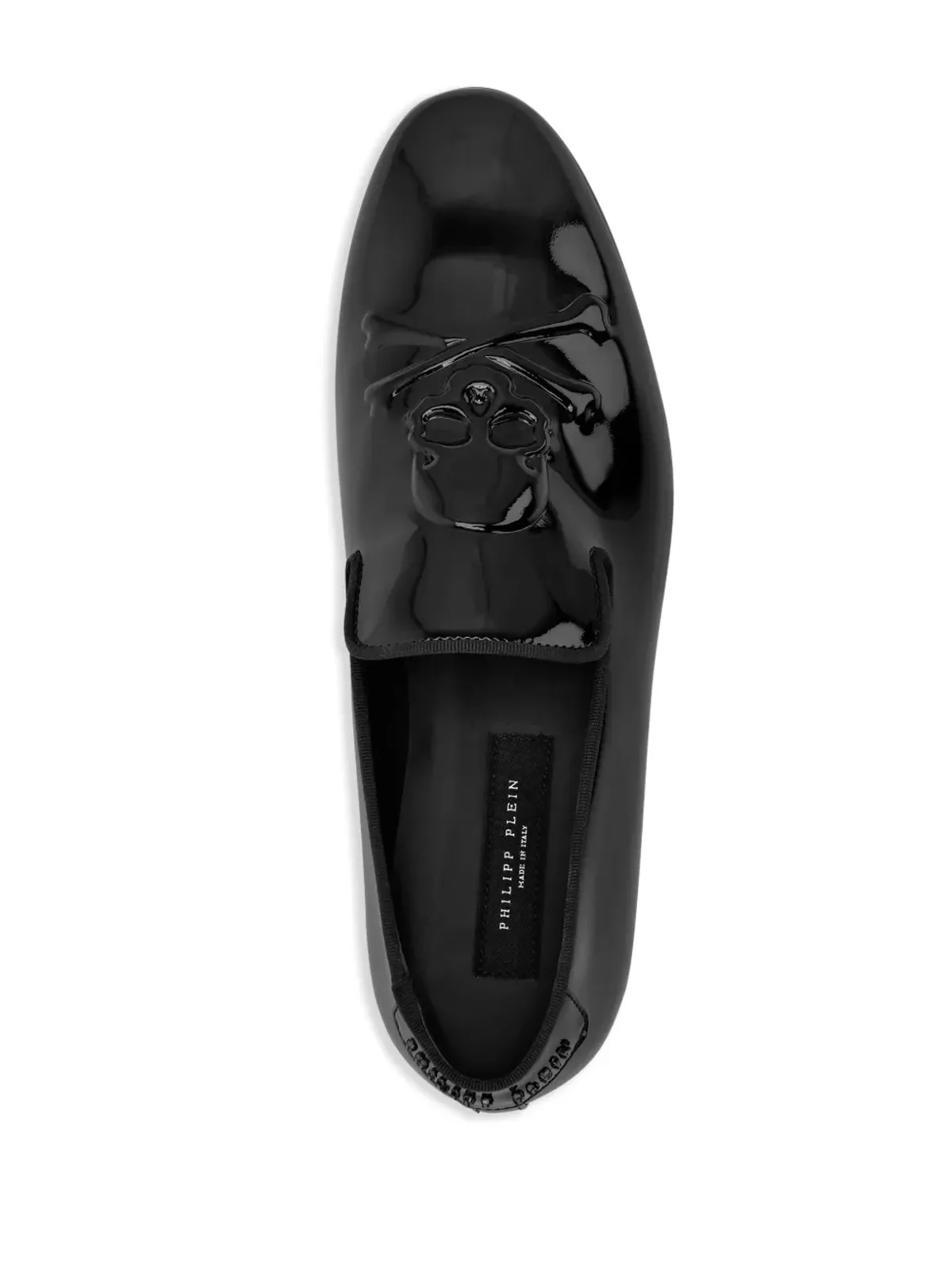 Philipp Plein スカル＆ボーンズ パテントレザー ローファー - ブラック - 画像4