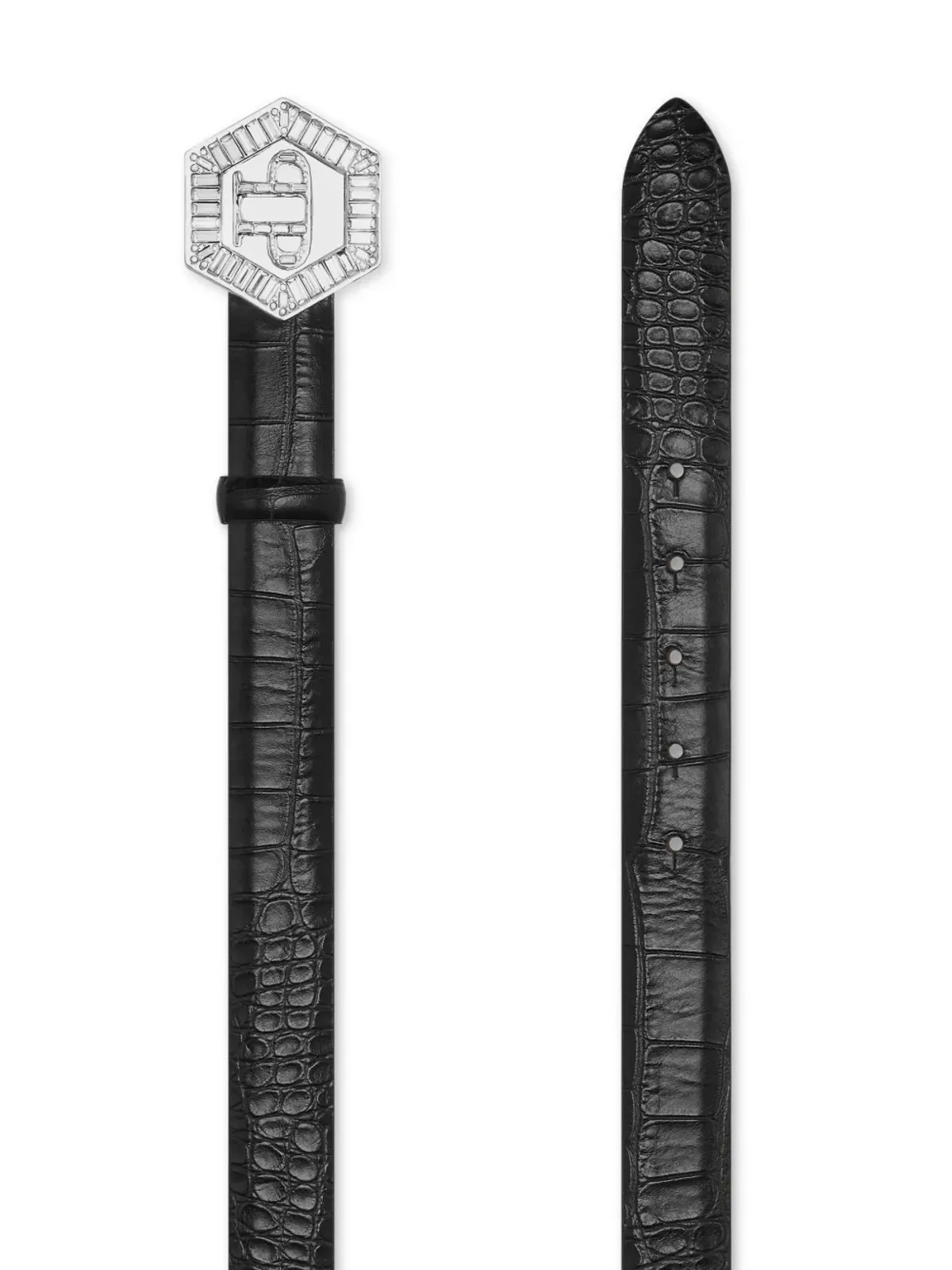 Philipp Plein ロゴプレート付きレザーベルト - ブラック - 画像2