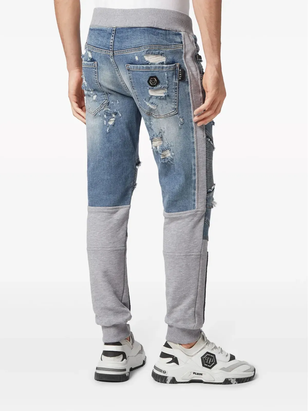 Philipp Plein スカル＆ボーンズ テーパードジーンズ ブルー - 画像4