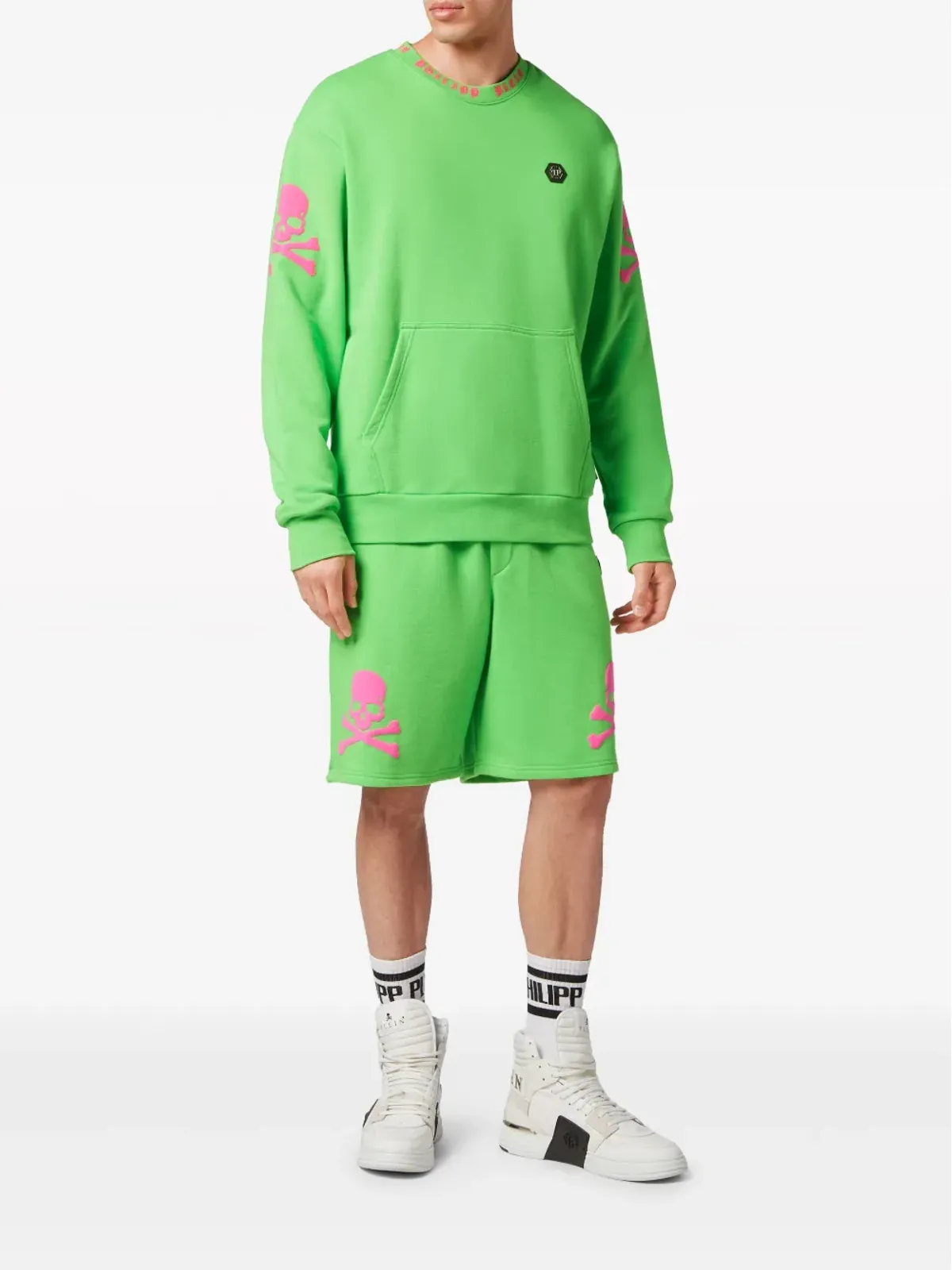 Philipp Plein スカルプリント コットン スウェットシャツ - グリーン - 画像2