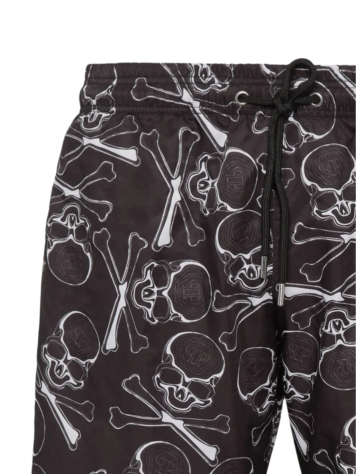 Philipp Plein スカルプリント ドローストリング スイムトランクス - ブラック - 画像2