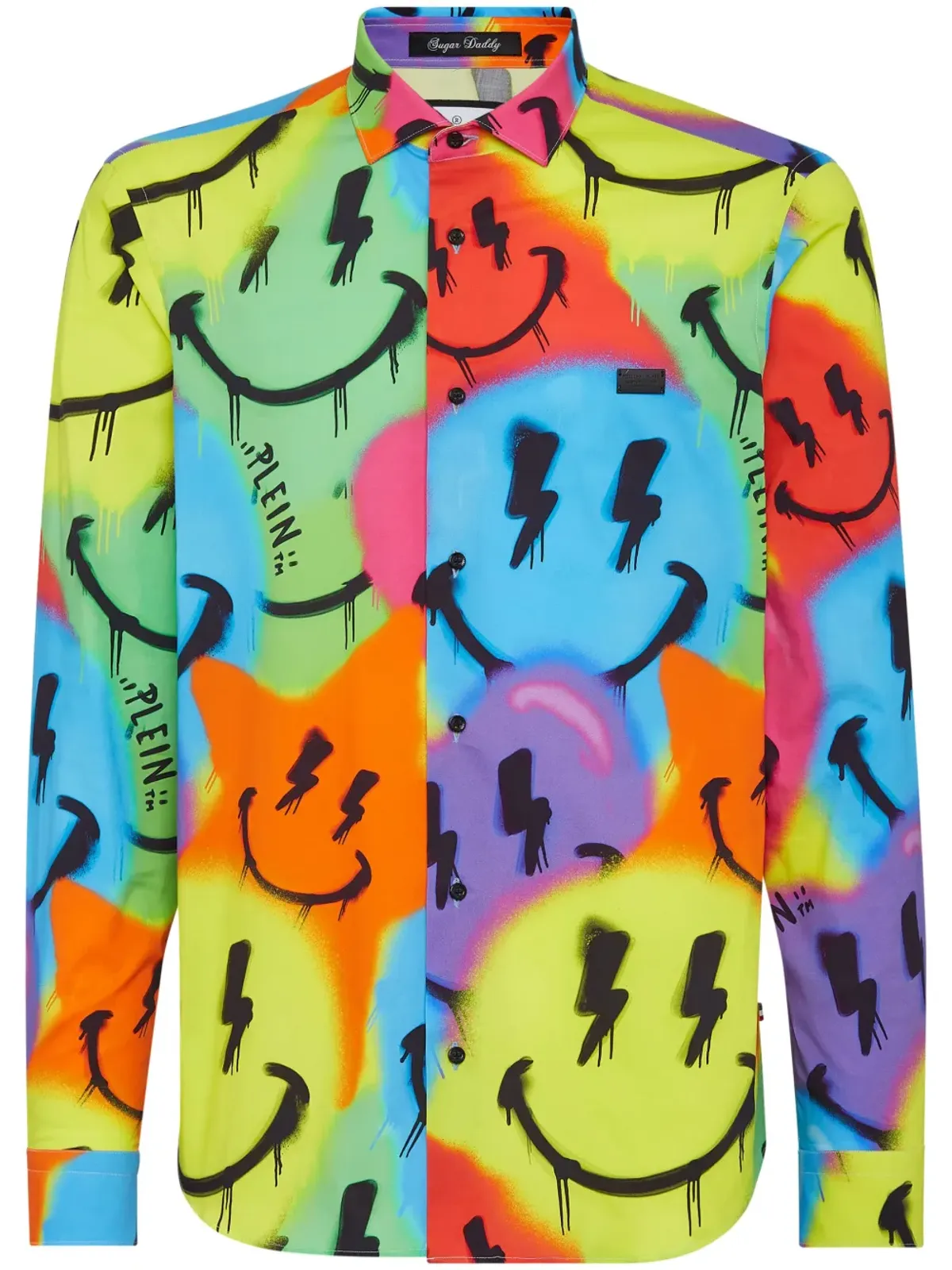 Philipp Plein Sugar Daddy Smile Graffiti コットンシャツ - グリーン - 画像1