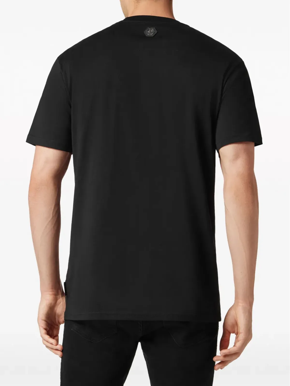 Philipp Plein ドクロクリスタル付き コットン Tシャツ ブラック - 画像4