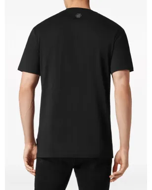 Philipp Plein ドクロクリスタル付き コットン Tシャツ ブラック - サムネイル4
