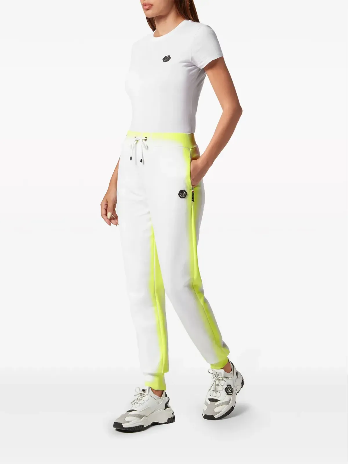 Philipp Plein フルオ コットン トラックパンツ - ホワイト - 画像2