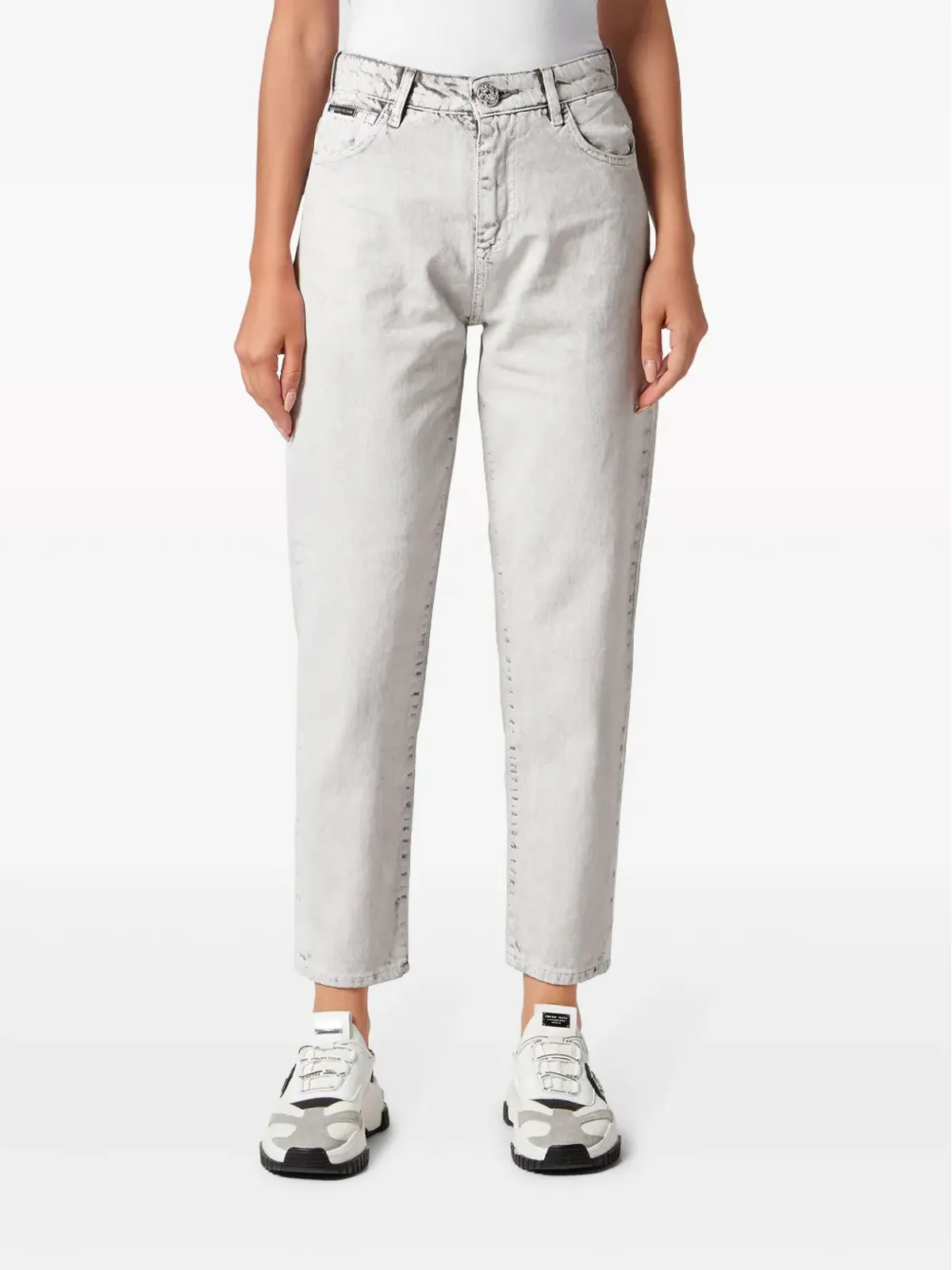 Philipp Plein モムフィット テーパードジーンズ - グレー - 画像3