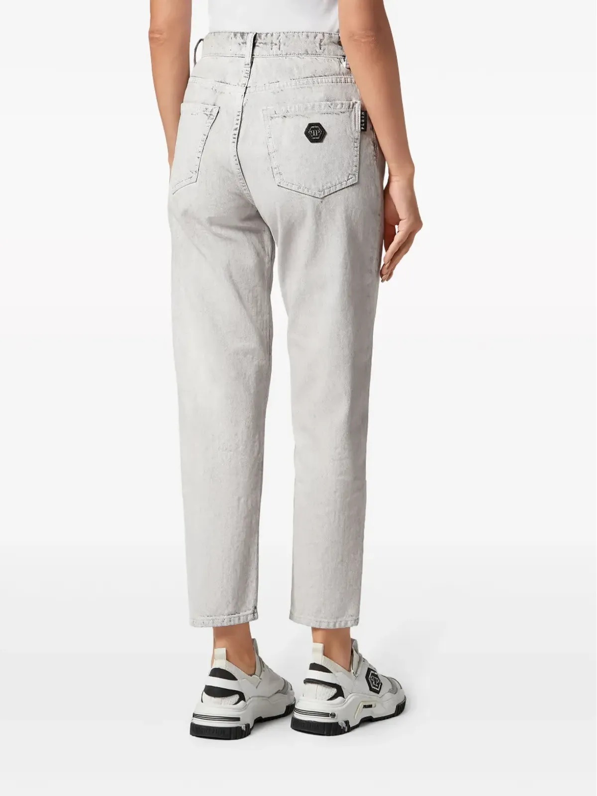 Philipp Plein モムフィット テーパードジーンズ - グレー - 画像4