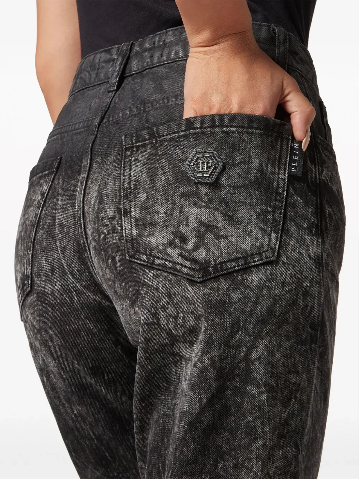 Philipp Plein ディストレス加工 クロップドジーンズ - 画像5