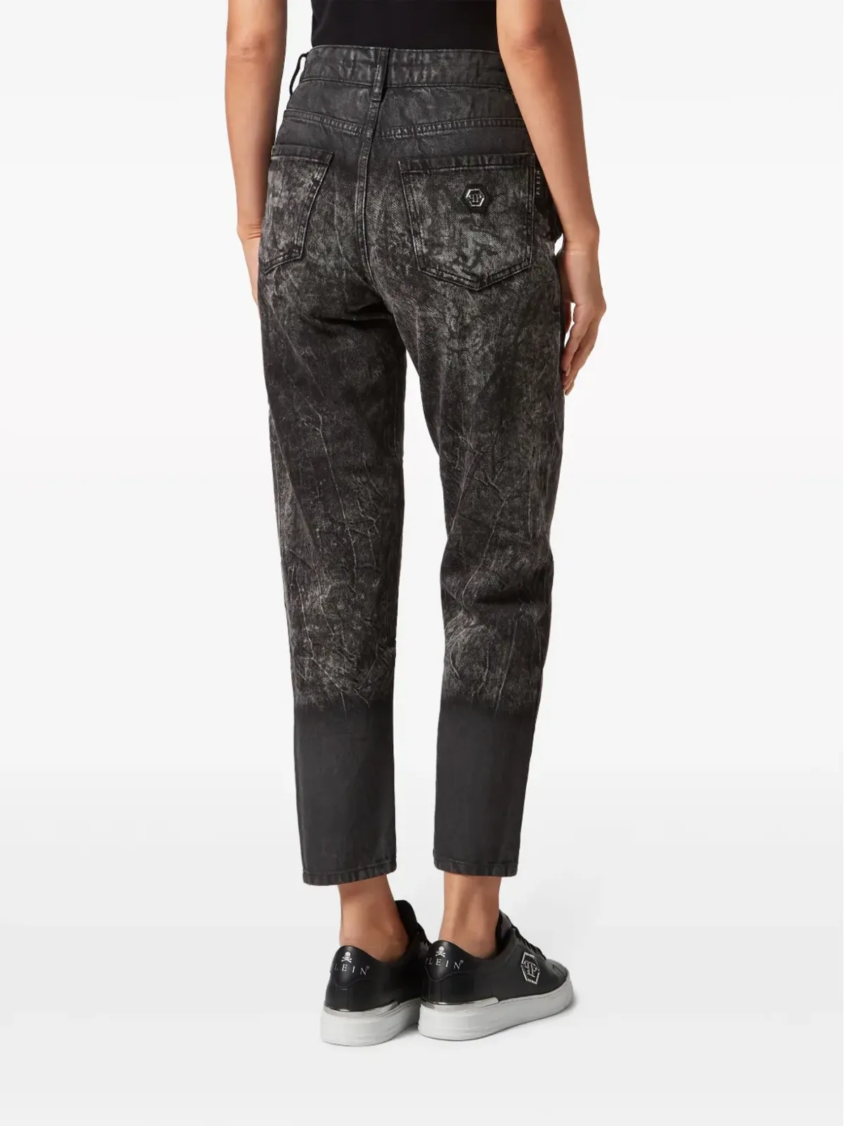 Philipp Plein ディストレス加工 クロップドジーンズ - 画像4