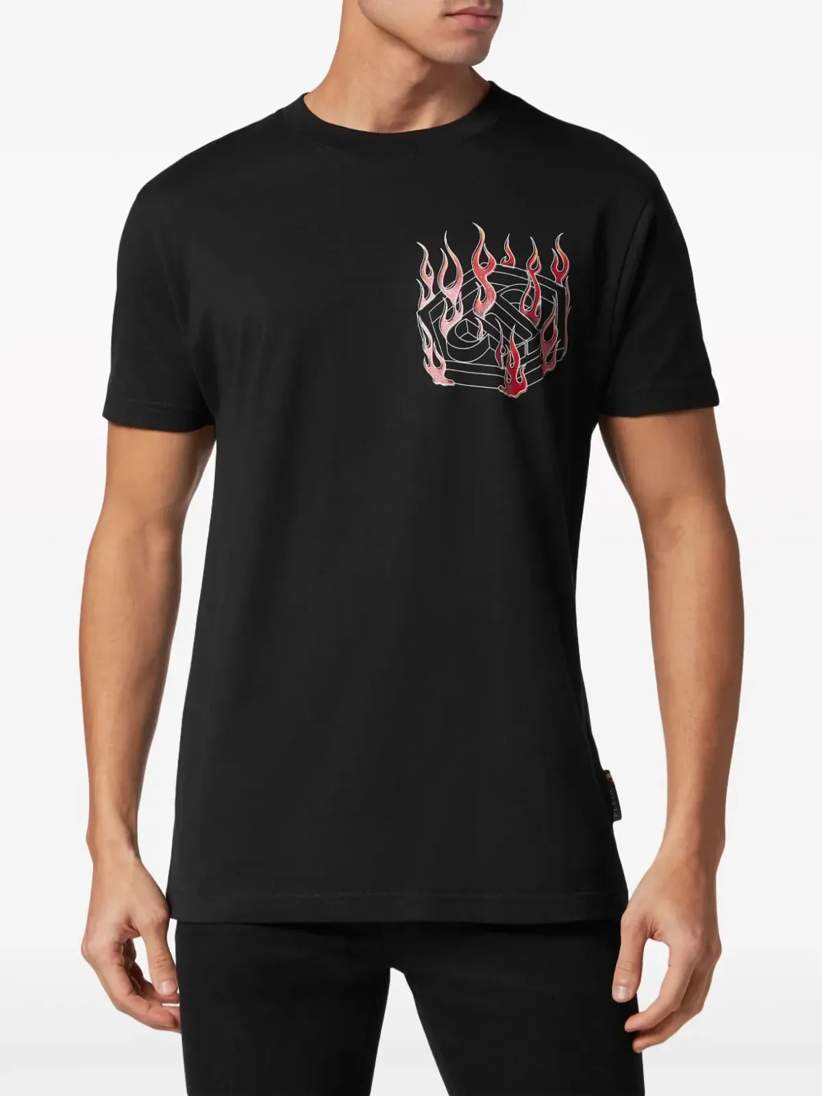 Philipp Plein 炎柄プリント コットン Tシャツ - ブラック - 画像2