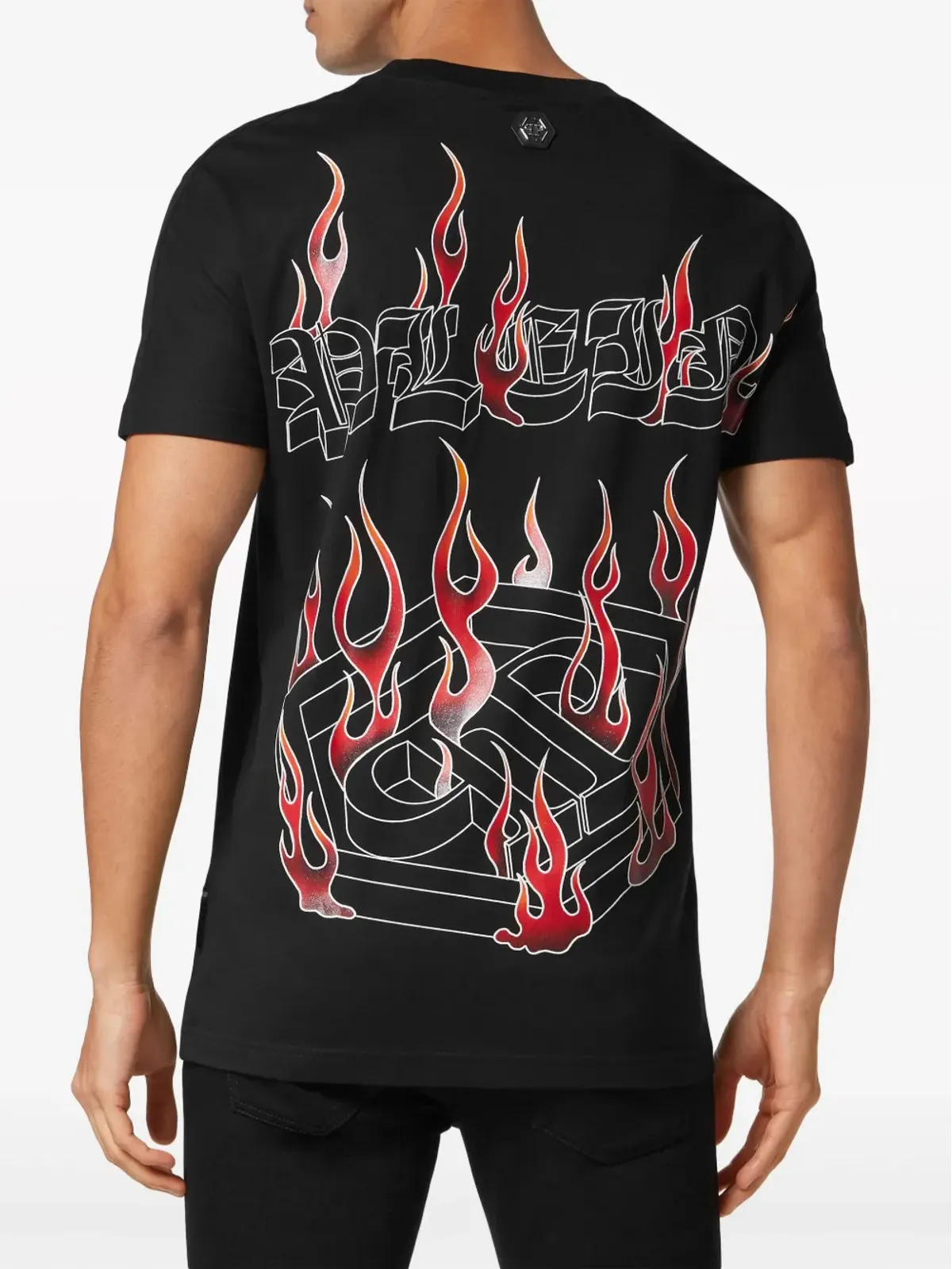 Philipp Plein 炎柄プリント コットン Tシャツ - ブラック - 画像3