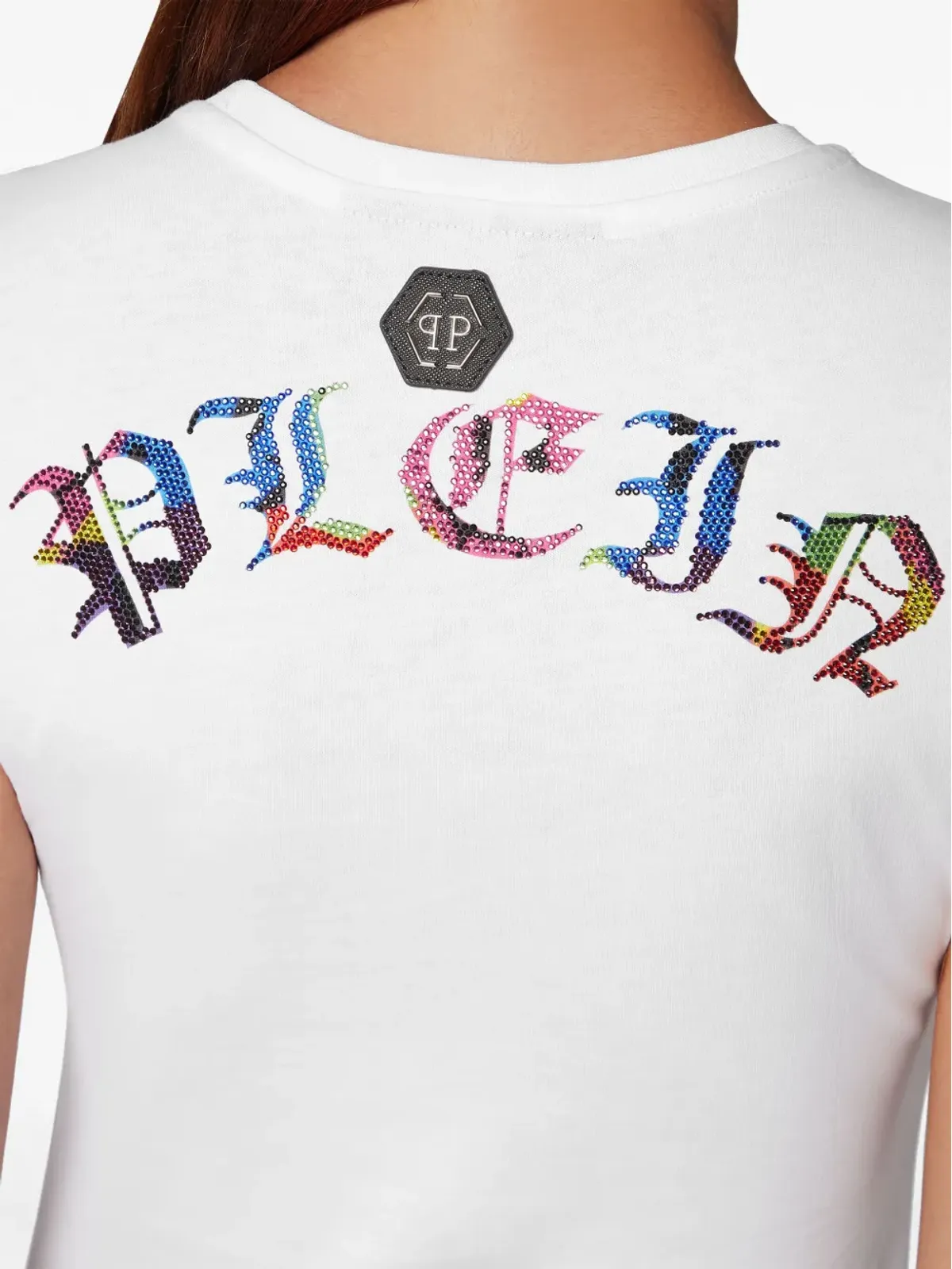 Philipp Plein スカルプリント・ラインストーン装飾 Tシャツ - ホワイト - 画像5