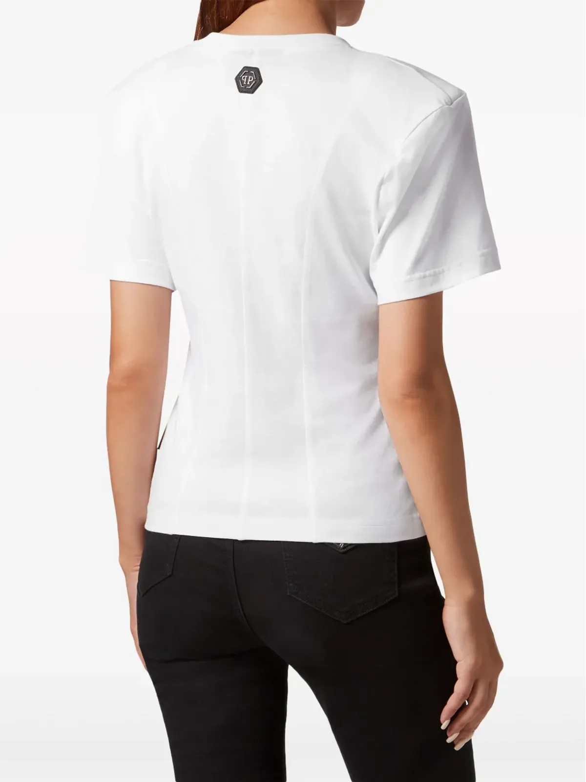 Philipp Plein 肩パッド入り コットンTシャツ - ホワイト - 画像4
