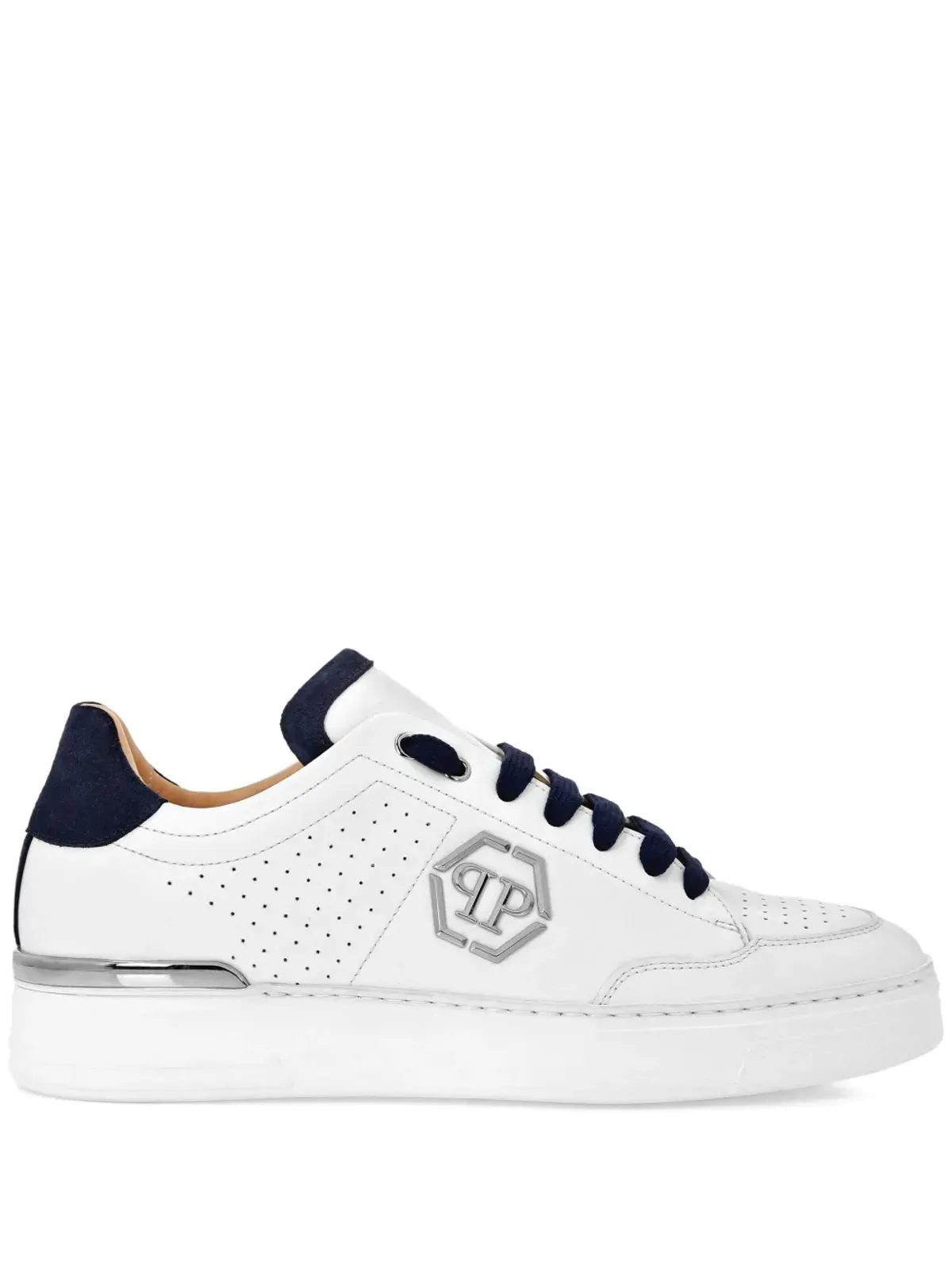 Philipp Plein ロゴアップリケ レースアップスニーカー - ホワイト - 画像1