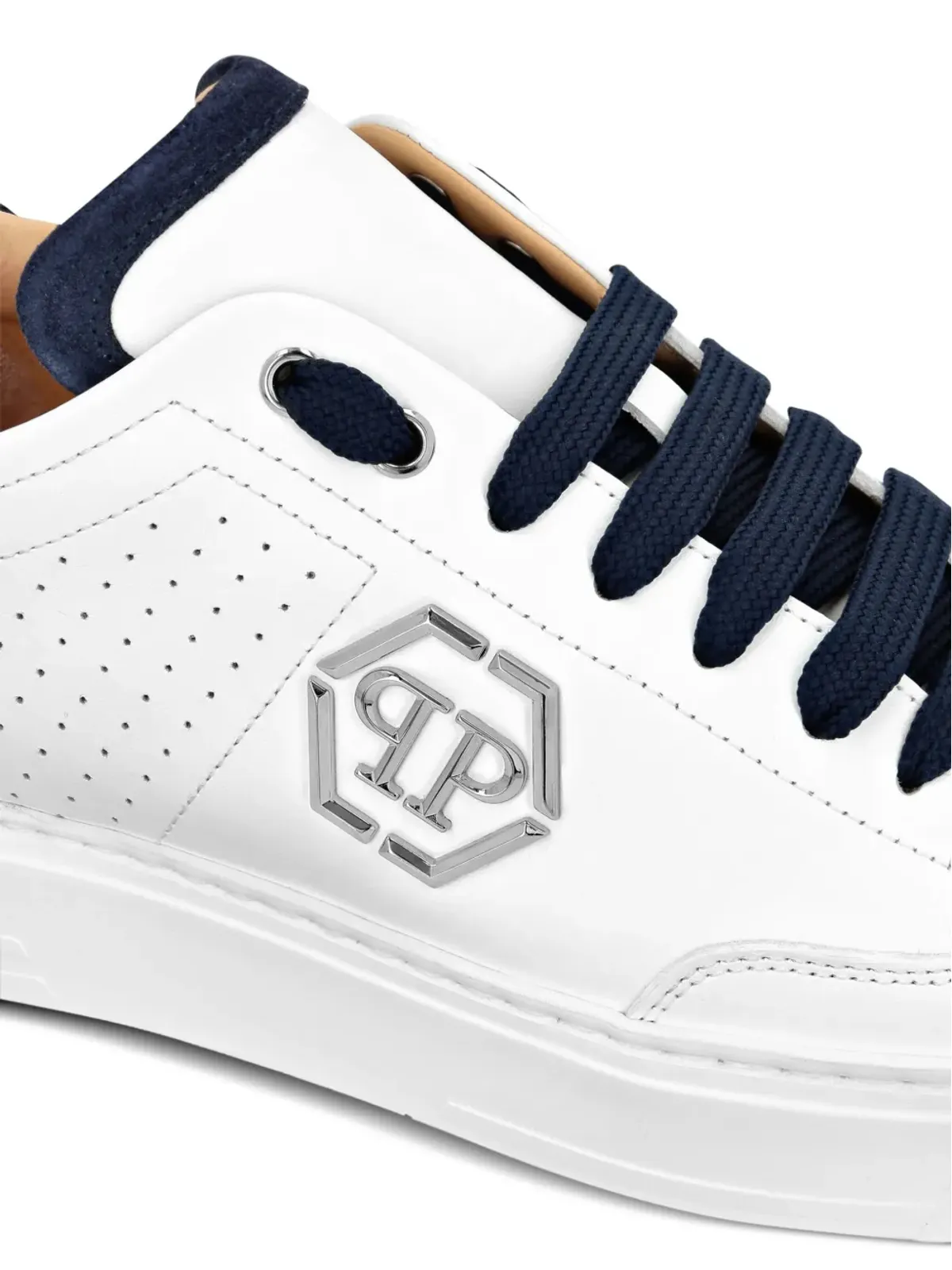 Philipp Plein ロゴアップリケ レースアップスニーカー - ホワイト - 画像4