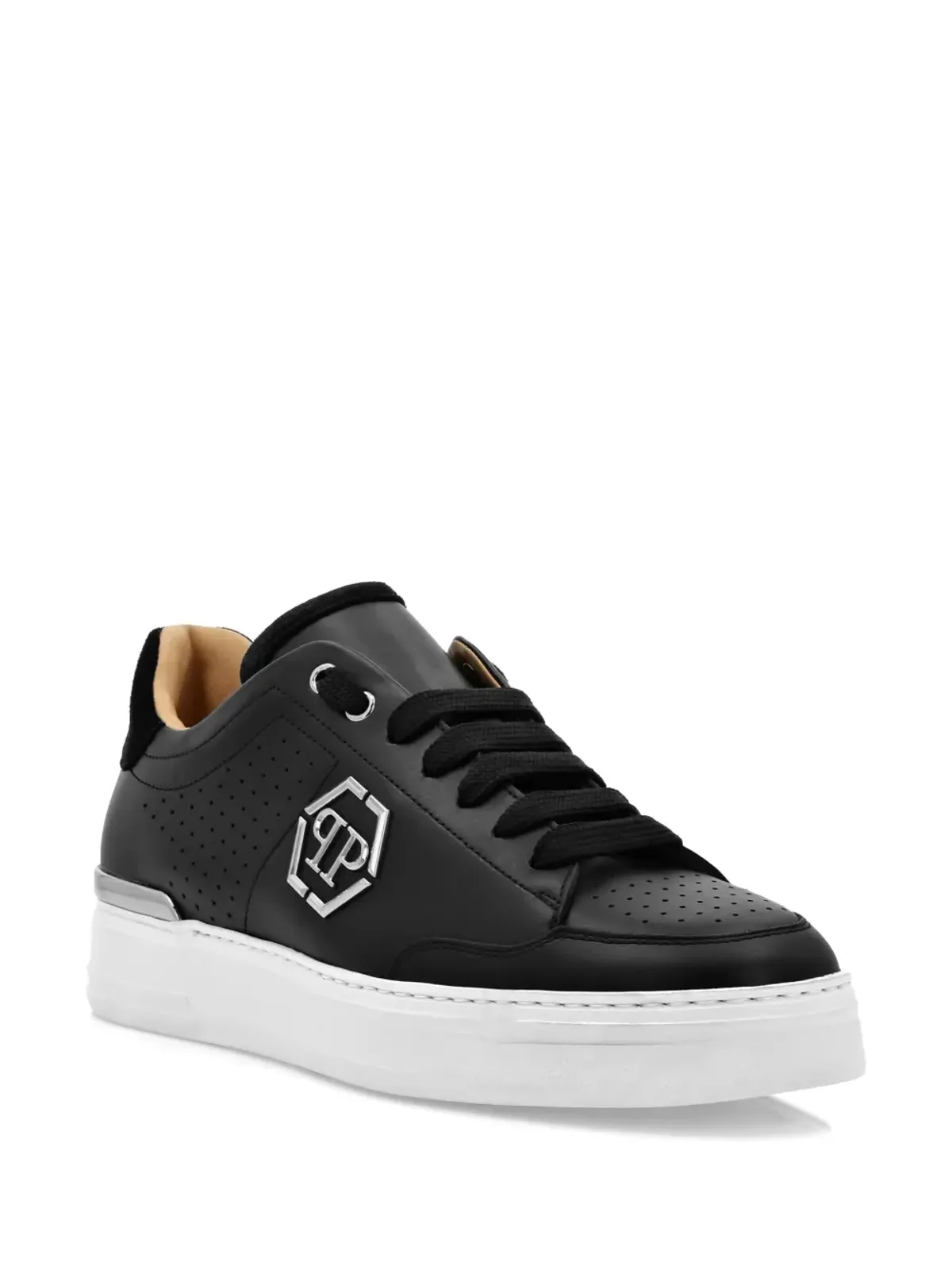 Philipp Plein ロゴプリント レザースニーカー ブラック - 画像2
