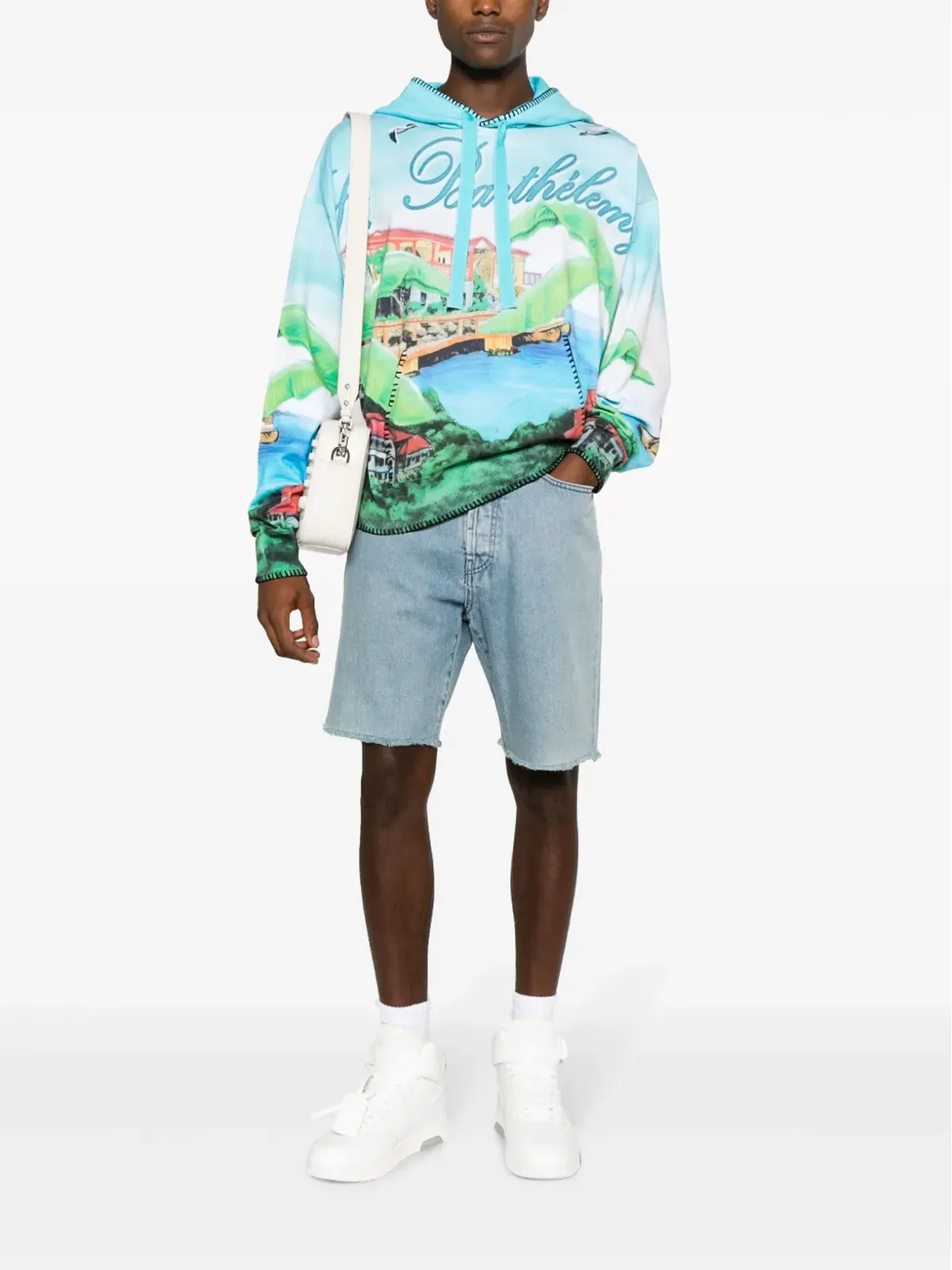 AMIRI グラフィックプリント コットン フーディー - ブルー - 画像2