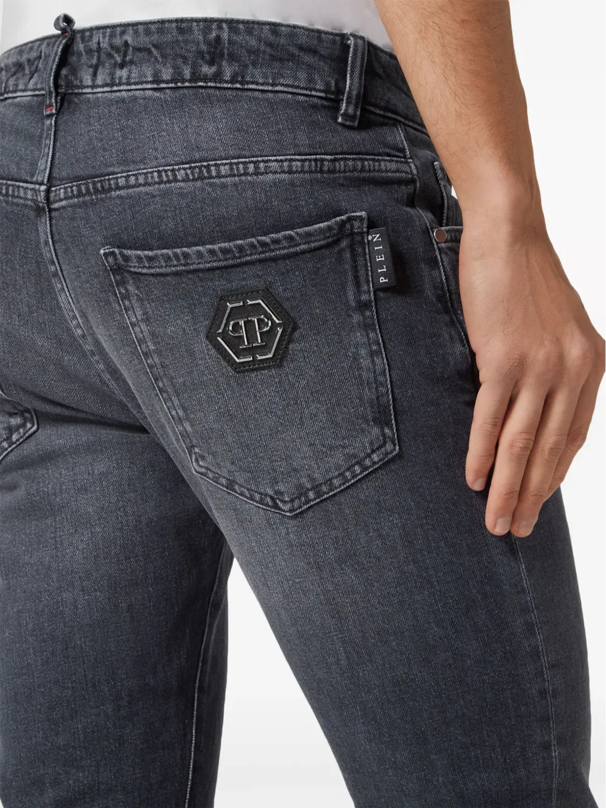 Philipp Plein スーパーストレートジーンズ グレー - 画像4