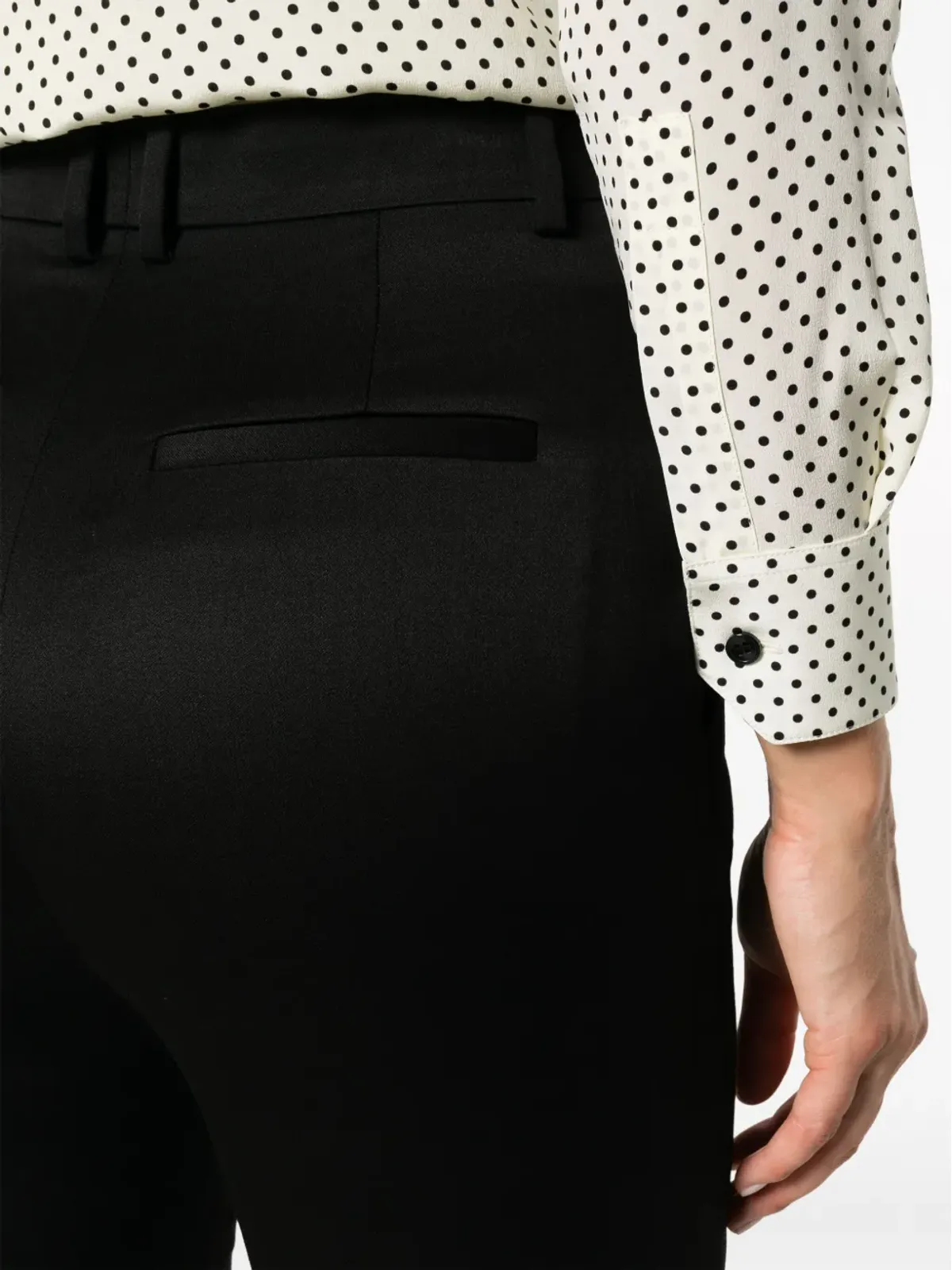 Saint Laurent ハイウエスト ウールパンツ - ブラック - 画像5