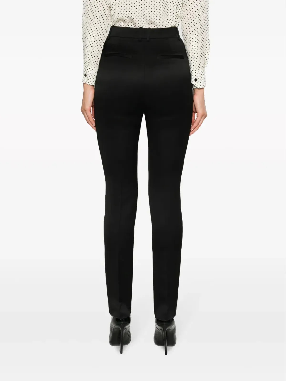 Saint Laurent ハイウエスト ウールパンツ - ブラック - 画像4