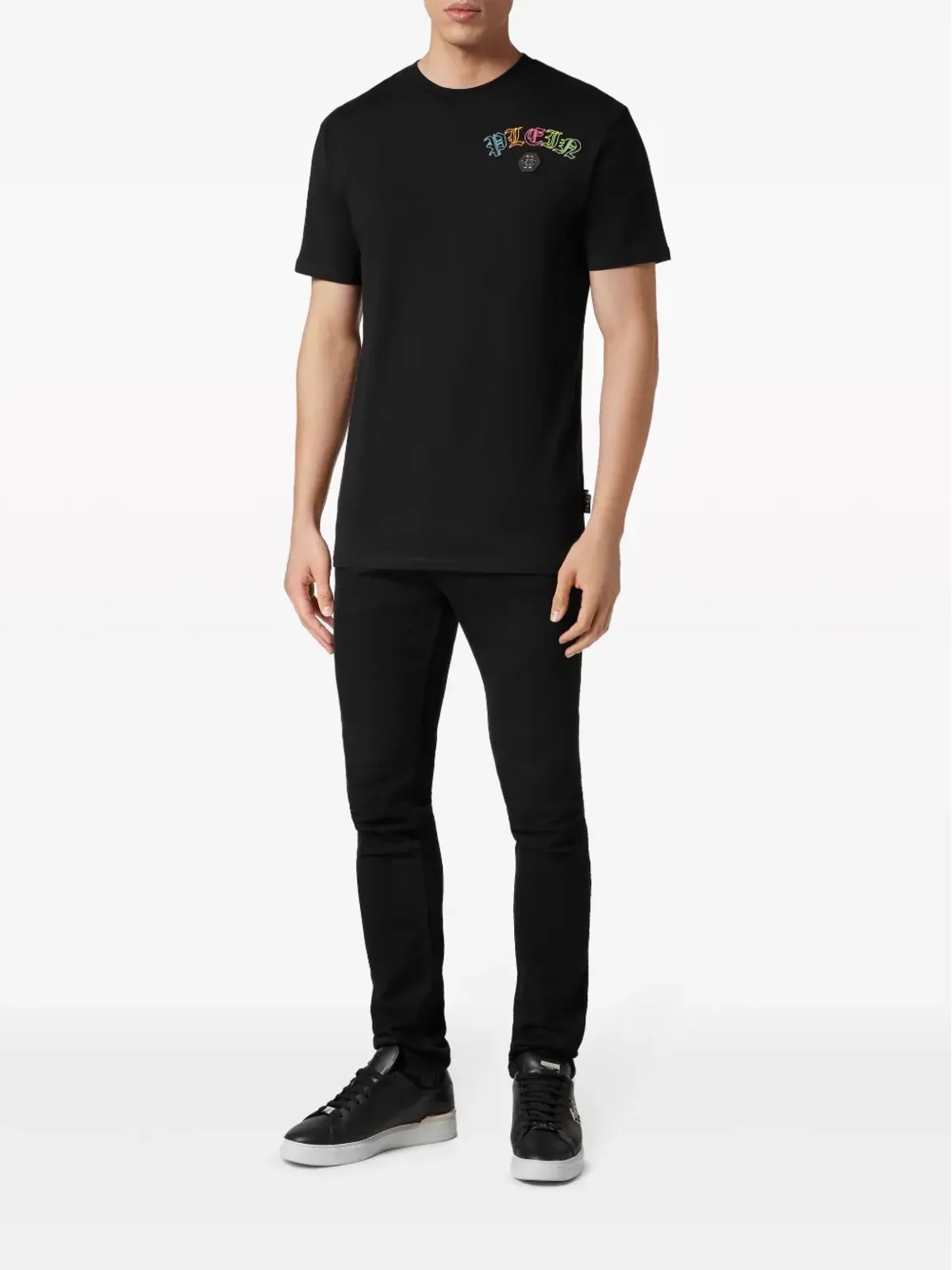 Philipp Plein ロゴ刺繍コットン Tシャツ - 画像2