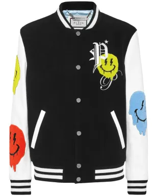 Philipp Plein スマイルアップリケ バーシティジャケット - サムネイル1