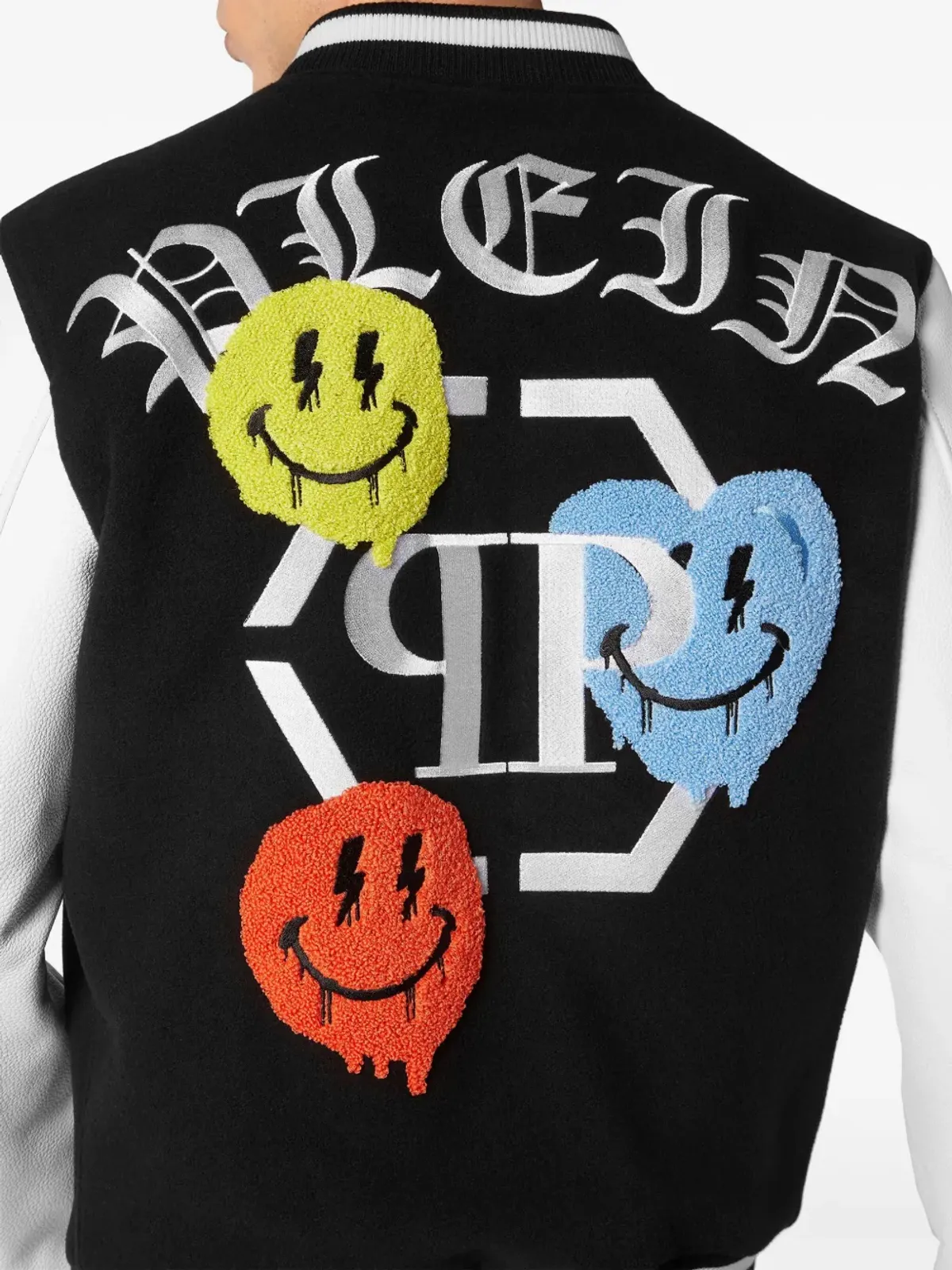 Philipp Plein スマイルアップリケ バーシティジャケット - 画像5