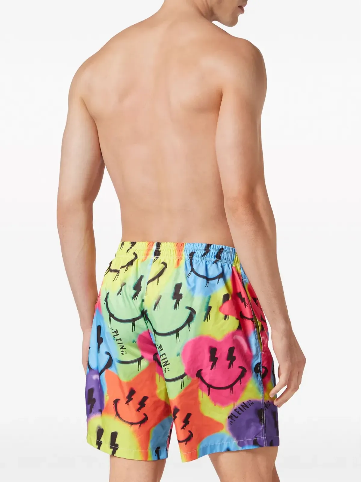 Philipp Plein スマイリーフェイスプリント スイムトランクス - 画像4
