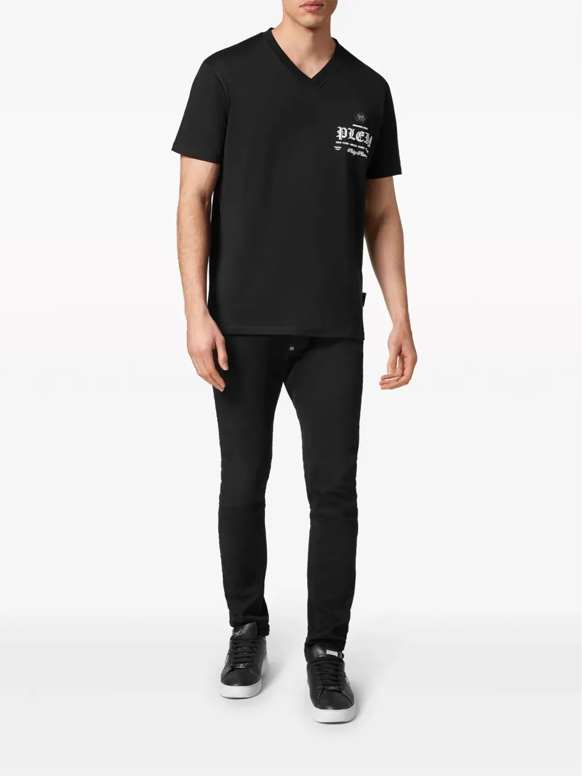Philipp Plein ロゴプリント Vネック Tシャツ - 画像2