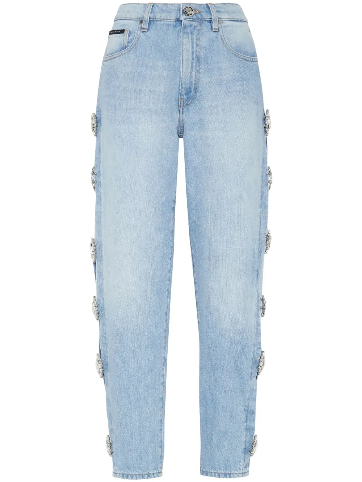 Philipp Plein ブローチディテール カットアウト デニム ジーンズ - 画像1