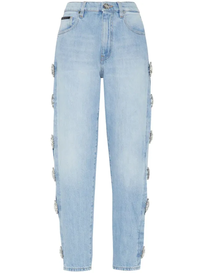 Philipp Plein Philipp Plein ブローチディテール カットアウト デニム ジーンズの商品画像