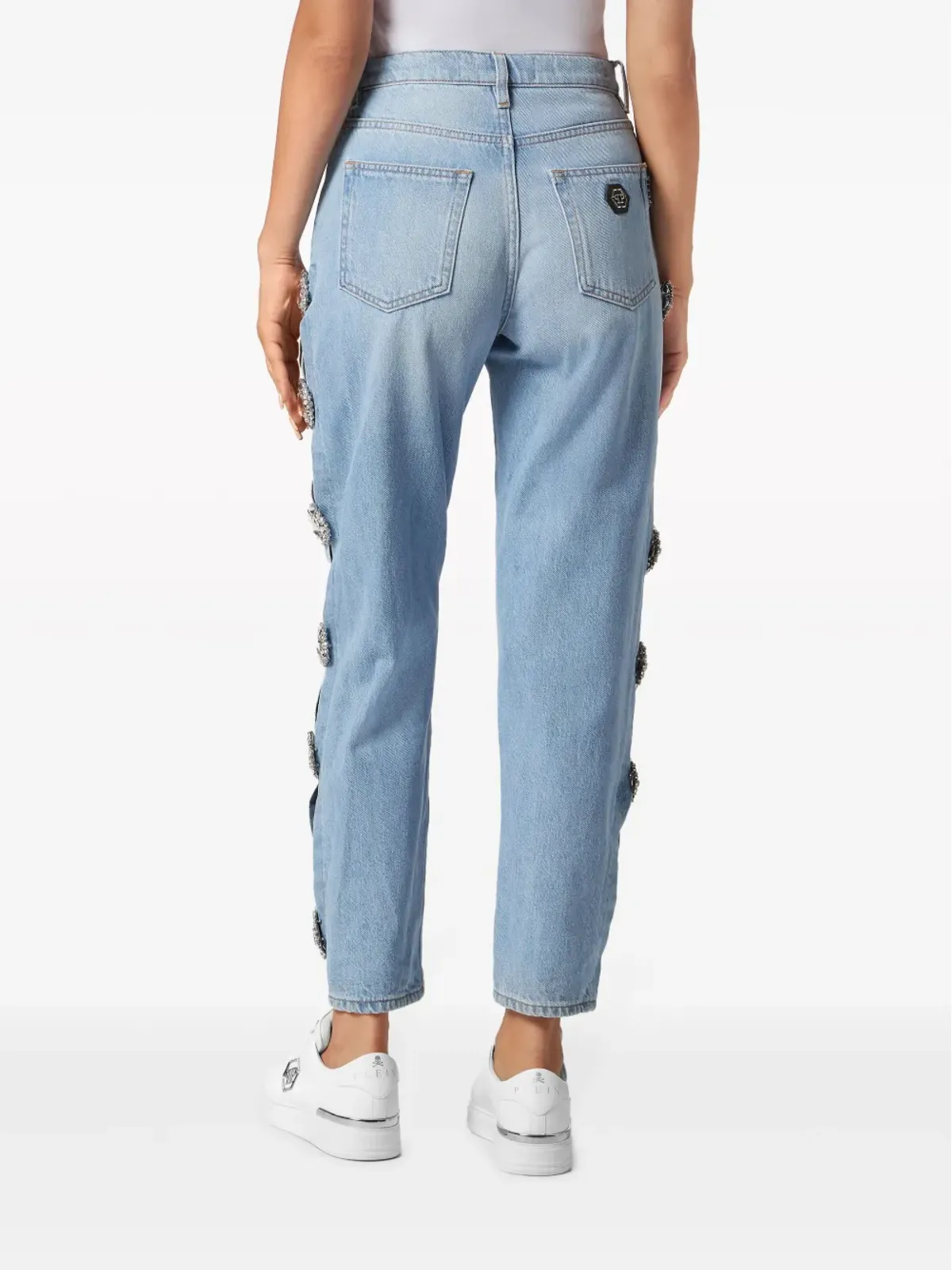 Philipp Plein ブローチディテール カットアウト デニム ジーンズ - 画像4