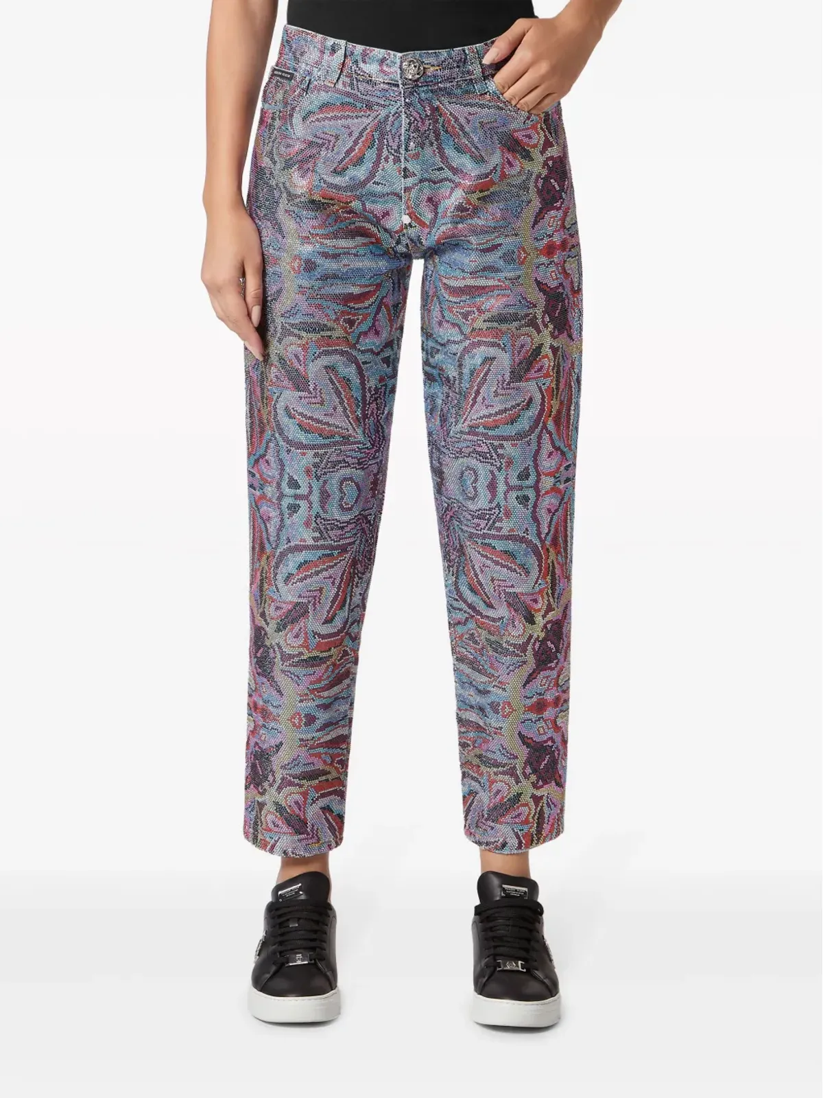 Philipp Plein クリスタルサーカス クロップドジーンズ - 画像3