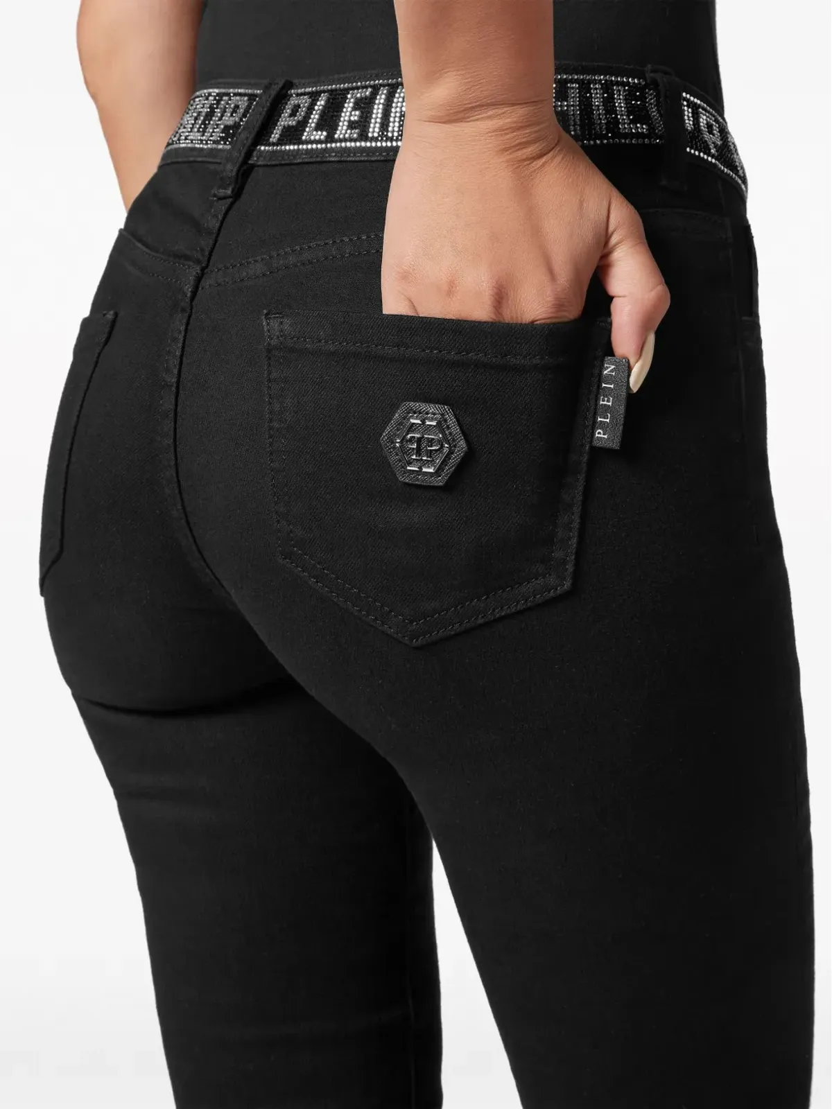 PHILIPP PLEIN Strass ストレッチデニム レギンス - ブラック - 画像5